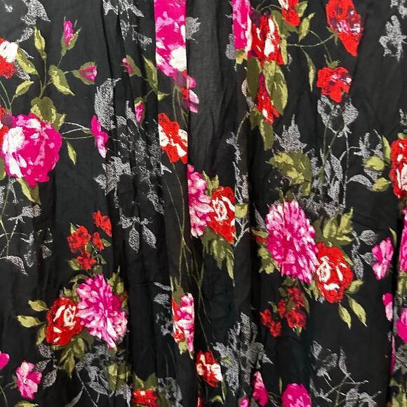 Roaman's Midi Dress Size 44W Rayon Floral Boho Peasant Gypsy Festival Cottage - Picture 5 of 8